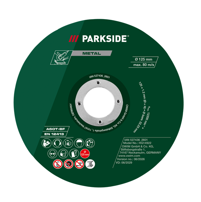 PARKSIDE® Diamant-Trennscheiben Trennscheiben, Ø 125 mm (Trennscheiben Set 12tlg.)