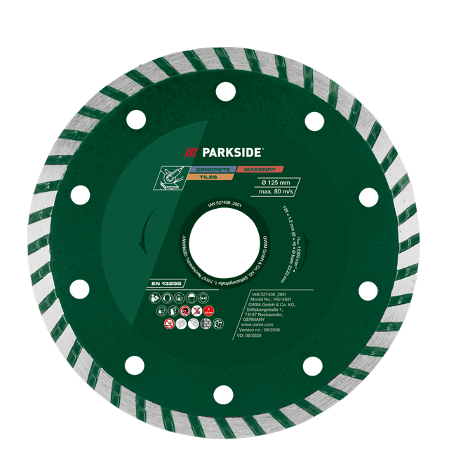 PARKSIDE® Diamant-Trennscheiben Trennscheiben, Ø 125 mm (Diamant Trennscheiben 4tlg.)