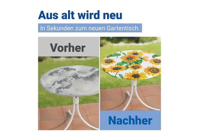 Maximex Gartentischdecke Spann-Tischdecke, Ø 85-105 cm, abwaschbar, wetterfest