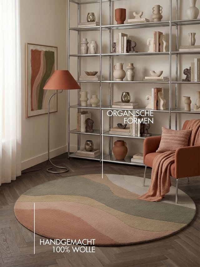 Ted Baker Wollteppich Flood, rechteckig, Höhe: 17 mm, Wolle, Naturteppich, Handgemacht, Wohnzimmer, Schlafzimmer, Bunt