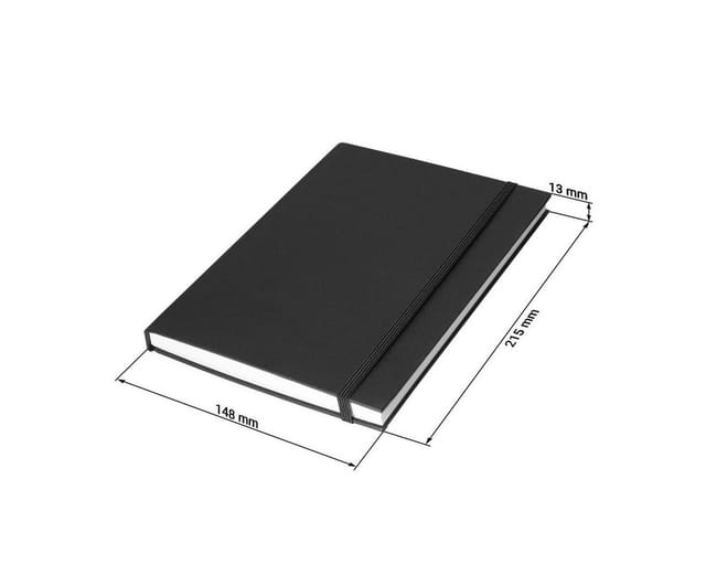 elasto Notizbuch Notizbuch "Note" A5 mit 80 Seiten kariert Hardcover