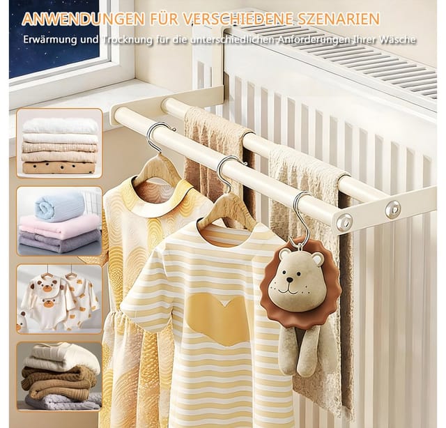 AFKSMILE Handtuchhalter Handtuchhalter für Heizkörper, Einhängen Kleidertrockner ohne Bohren