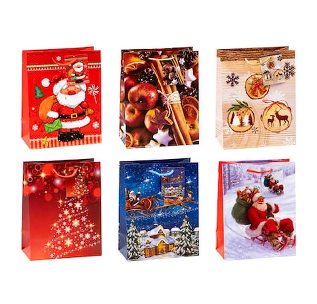 TSI Geschenk-Tragetasche 12 TSI Geschenktaschen Weihnachten Serie 7 Motiv sortiert