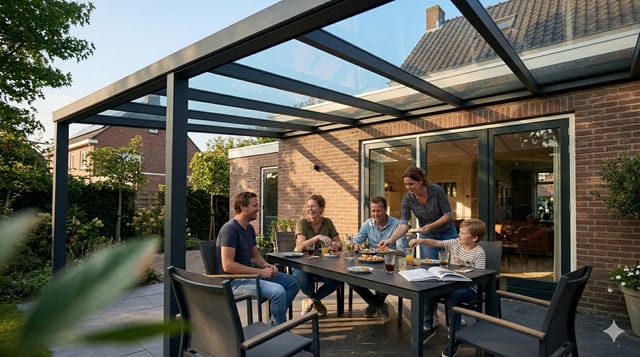 Terrasse2000 Terrassendach Terrassenüberdachung Salzburg Aluminium mit VS Glas, BxT: 306x250 cm, Bedachung 8,7mm VSG Glas