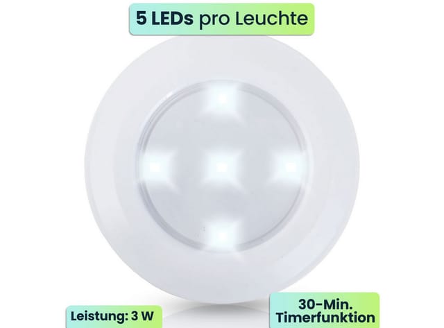 shop'n smile ideoon LED Unterbauleuchte (9cm, 3W): Dimmbar, mit Fernbedienung & Timer, Selbstklebend, LED, 30-Minuten Timerfunktion