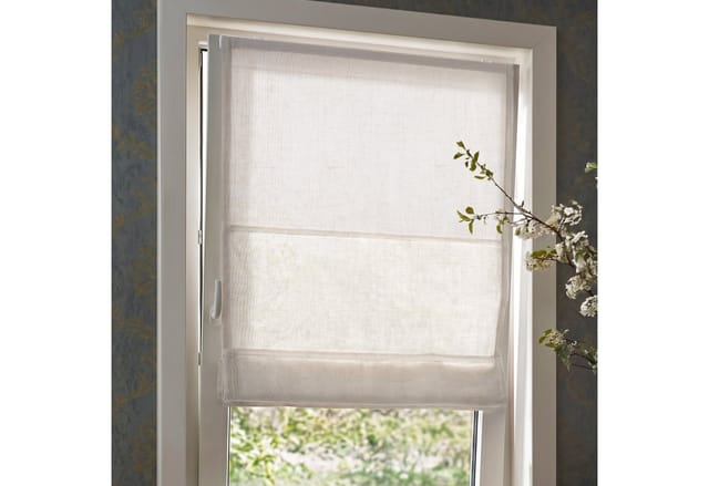 Victoria M. Raffrollo Klemmfix Ivora Premium 50x130cm Elfenbein-Meliert ohne Bohren, mit Klemmträger, ohne Bohren, freihängend, blickdicht, vollverdunkelnd