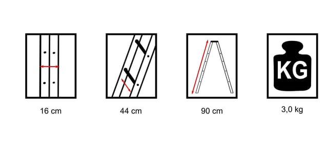 VaGo-Tools Vielzweckleiter Leiter Klappleiter Aluleiter 2 x 4 Stufen (Stück)