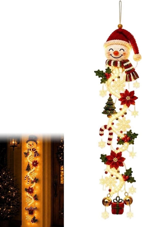 FELIXLEO LED Kugelleuchte Leuchtender Weihnachts Türhänger Vertikale Weihnachtsdekoration A