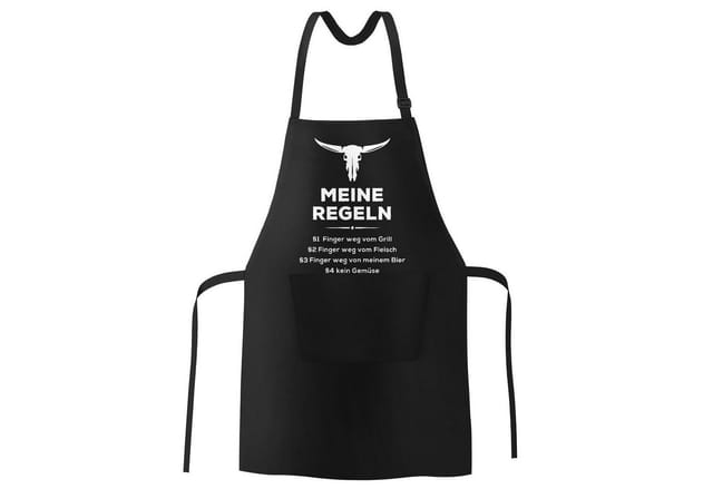 MoonWorks Grillschürze Grill-Schürze mit Spruch Meine Grill-Regeln Moonworks®, mit kreativem Aufdruck