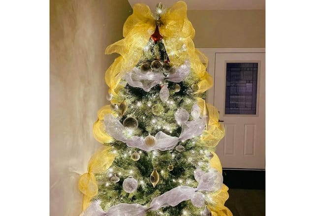 Bomiclss Geschenkband Weihnachtsgeschenkband, glitzerndes Band, geeignet für Weihnachtsbaum- und Kranzdekoration