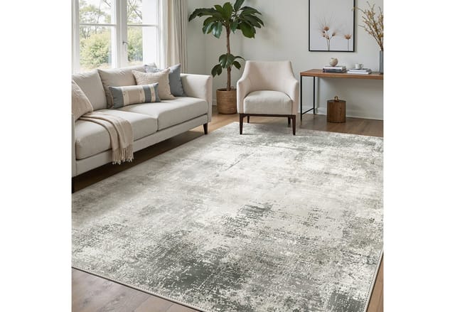 GENIMO Teppich Vintage Boho Teppich Küche Waschbar Schlafzimmer, Wohnzimmer, rechteckig, Höhe: 6 mm, 80×150cm, grau
