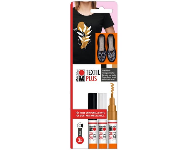 Marabu Textilmarker Marabu Textilmalstift Textil Painter Plus 3mm 3 Stück