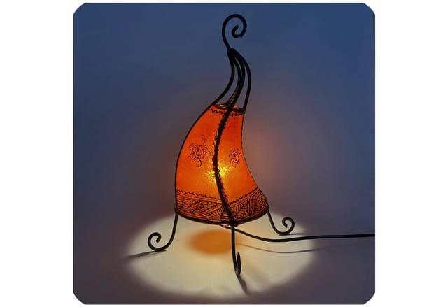 SIMANDRA Stehlampe Coq Sonne, Ambilight, ohne Leuchtmittel, Warmweiß, marokkanische Lederlampe