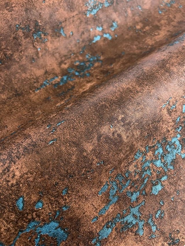 Newroom Vliestapete Hardy Copper Blue Tapete Betontapete Beton,Putz,Lava, Braun Tapete Modern Beton - Betontapete Naturstein Rost Türkis Industrial Loft Putz Lava für Wohnzimmer Schlafzimmer Küche, Naturstein