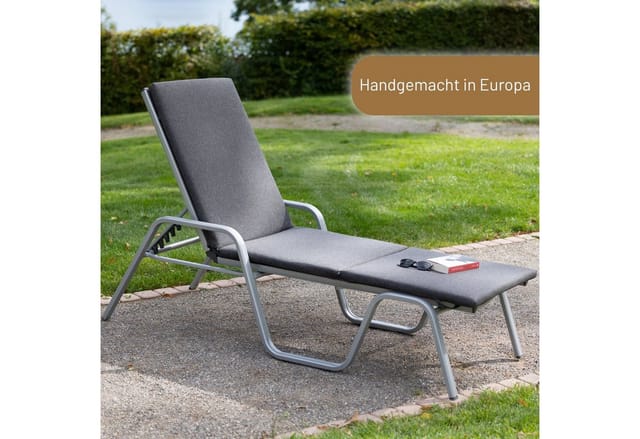 Herlag Liegenauflage Sunny, Gartenliege 200x60 cm, wetterfest, waschbar, UV-beständig, Anthrazit