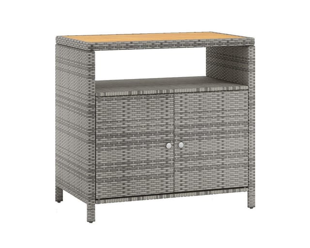 COSTWAY Garten-Geräteschrank, BxT: 90x53 cm, outdoor, Holz & Rattan, wetterfest, 90x53x86cm