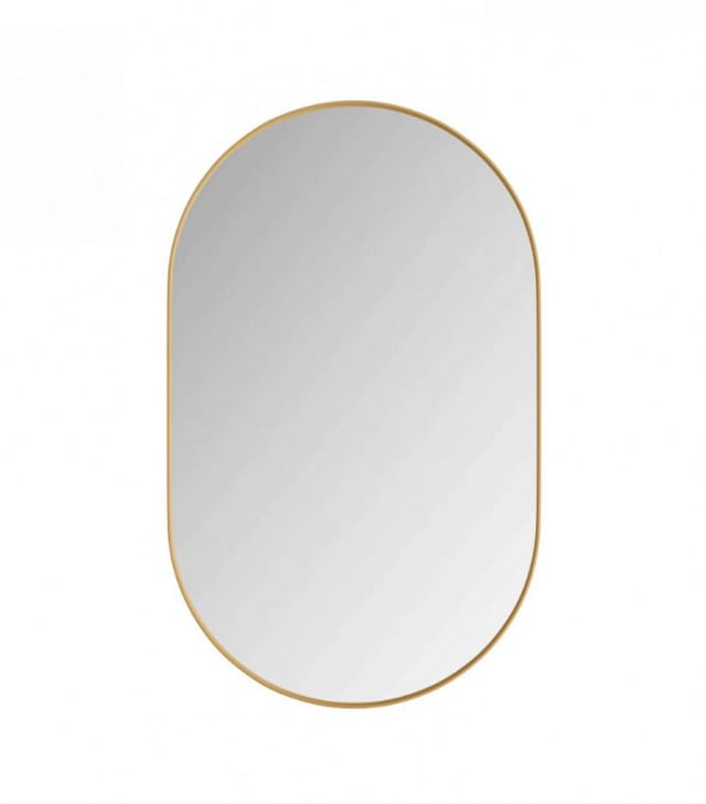 Aiorber Badezimmerspiegelschrank Aiorber-Ovale Spiegelschrank Goldrahmen, Badezimmer Spiegelschrank Wandmontiert, oval, goldener Metallrahmen
