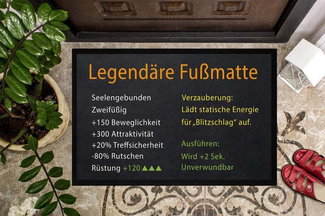 MoonWorks Fußmatte Legendäre Fußmatte mit Gaming Motiv für Nerds Geeks Computer-Spiel, rechteckig