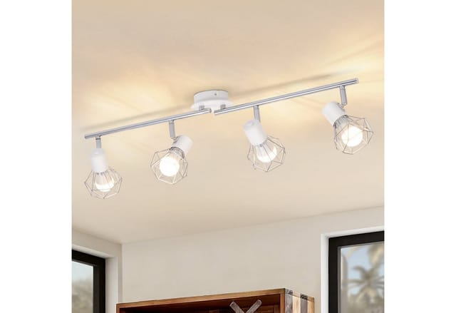 ZMH Deckenleuchten 3/4 Flammig Deckenspots - Weiß/Schwarz Retro Schwenkbar Flur, LED fest integriert, Schwenkbar 350° Spotleuchte Schlafzimmer