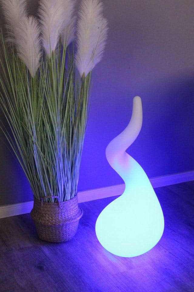 Arnusa LED Stehlampe moderne Dekoleuchte RGB Farbwechsel Akkumodus kabellos PL411, Farbwechsel, Akkumodus, Dauerbetrieb mit Steckernetzteil, dimmbar, LED fest integriert, Kaltweiß, Warmweiß, RGB Farbwechsel, Skulptur