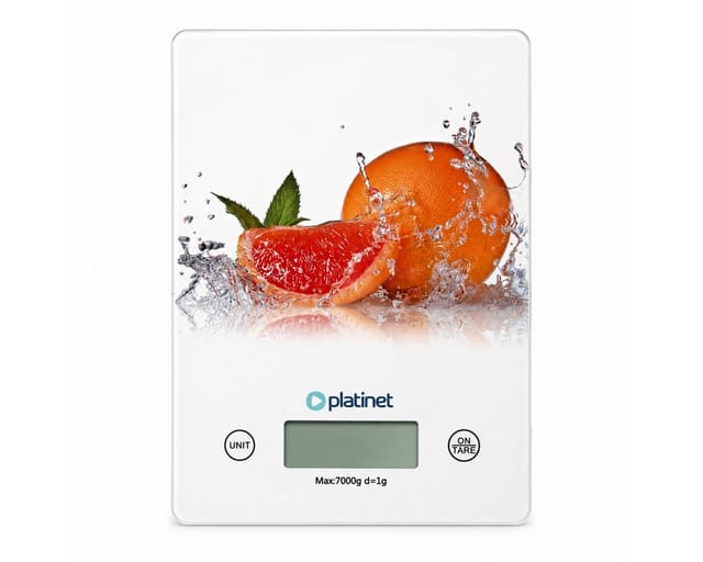 Platinet Küchenwaage PBSKC, (Einzelartikel, 1-teilig), Tara-Funktion, 1-g-Teilung, 5 Maßeinheiten, LCD-Display
