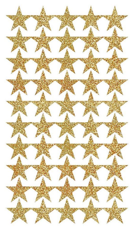 Rico Design Aufkleber Sterne, gold, 200 Stück