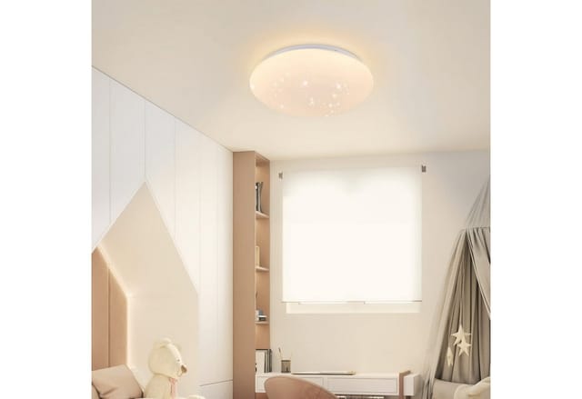 ZMH LED-Sternenhimmel Deckenlampe 20–30 cm mit feinen Lichtpunkten im Schirm, LED fest integriert, Warmweiß, für Wohnzimmer, Schlafzimmer, Küche und Flur