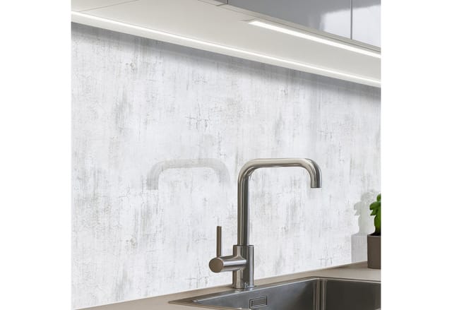 KitchenYeah Küchenrückwand Muster selbstklebend (keine Folie) Wand - Gestrichen - Weiß - Unbearbe, (1-tlg), Spritzschutz, Küche, Rückwand, Küchenwand, Küchenfront, 30x20 cm
