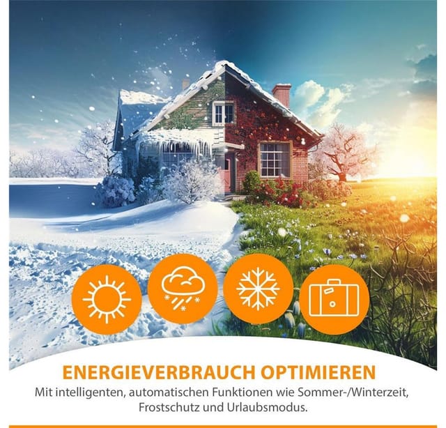 IOIO Heizkörperthermostat HT 2000 Heizungsthermostat digital programmierbar LCD Display, (6er Pack) Heizungsregler elektronisches Thermostat Batterie Heizkörper Regler