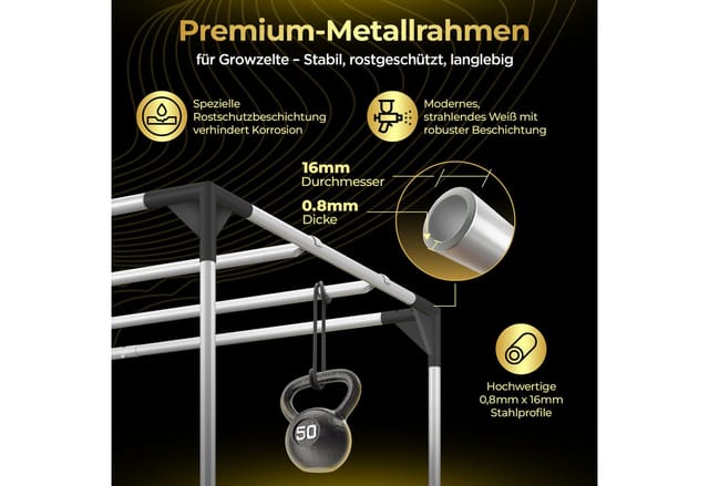 THE HOOKAH Gewächshaus Growzelt Deluxe D600 Indoor Growbox für Pflanzenanbau, BxTxH: 120 x 60 x 180 cm, ohne Sichtfenster