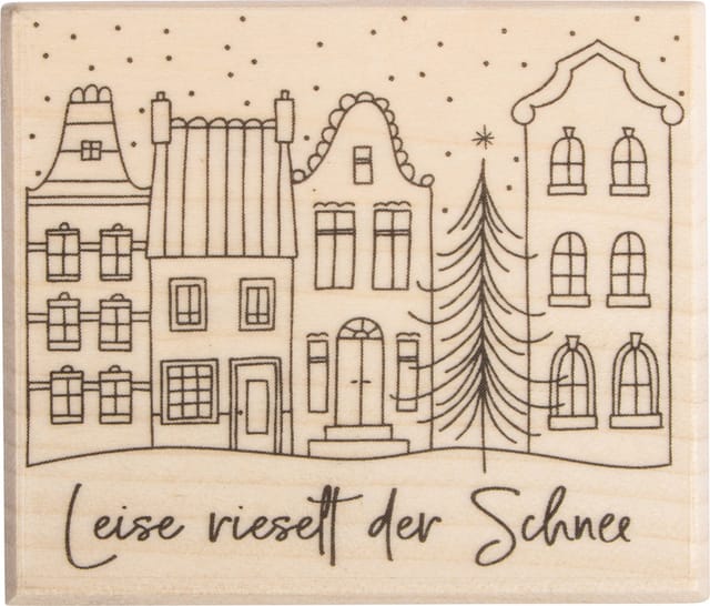 Butterer Stempel Leise rieselt der Schnee, 6 x 7 cm