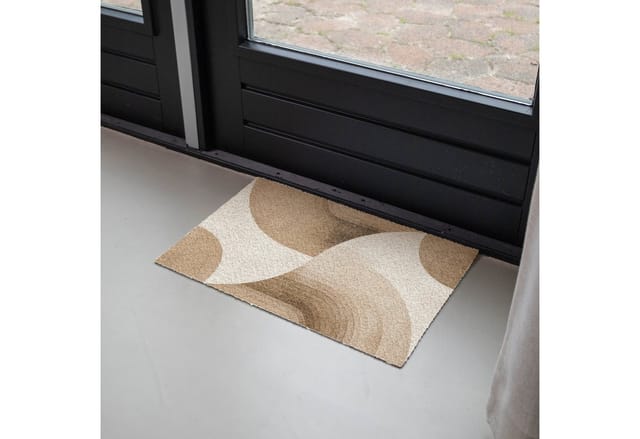 MuchoWow Fußmatte Retro - Geometrische Schichten - Erdtöne, Rechteckig, innen Schmutzfangmatte, Tür, Schmutzfänger Flur, Teppich 60x40 cm