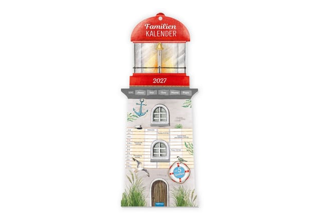 Wandkalender TRÖTSCH - Formkalender Familienkalender Leuchtturm 2027