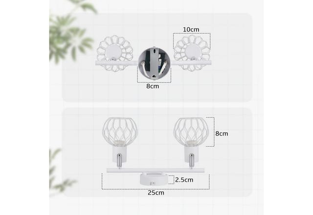 ZMH Deckenstrahler 2 Flammig Deckenlampe E14 Metall 350° Schwenkbar Wohnzimmer, ohne Leuchtmittel