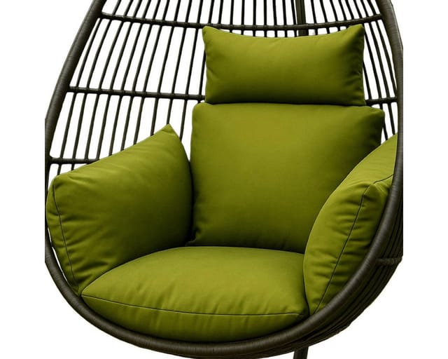 Homescapes Sitzkissen Hängesessel-Kissen Outdoor – Grün mit Kopfstütze