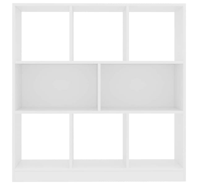 furnicato Bücherregal Weiß 97,5 x 29,5 x 100 cm aus Holzwerkstoff, 1-tlg., Regalwand mit 8 Fächern für viel Stauraum und Wandbefestigung