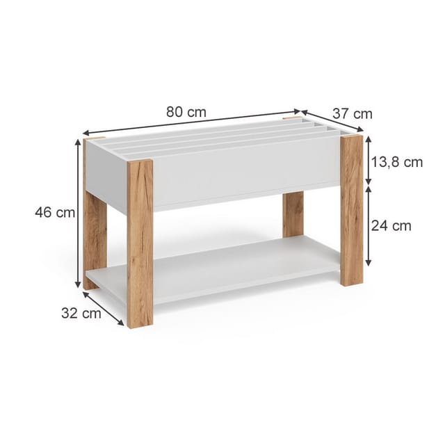 VitaliSpa® Bücherregal Malia, Weiß/Artisan, 80 x 46 cm, 1-tlg.