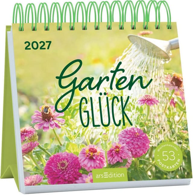 arsEdition Verlag Tischkalender Postkartenkalender Gartenglück 2027