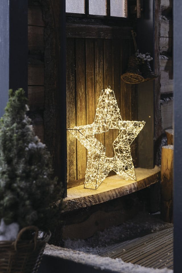 Frank Flechtwaren LED Dekolicht, LED-Stern Shine groß 50cm Outdoor