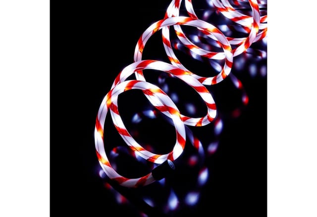 GartenHero LED-Lichterkette LED Lichterschlauch 6m 120 LEDs Zuckerstangenoptik Lichterkette