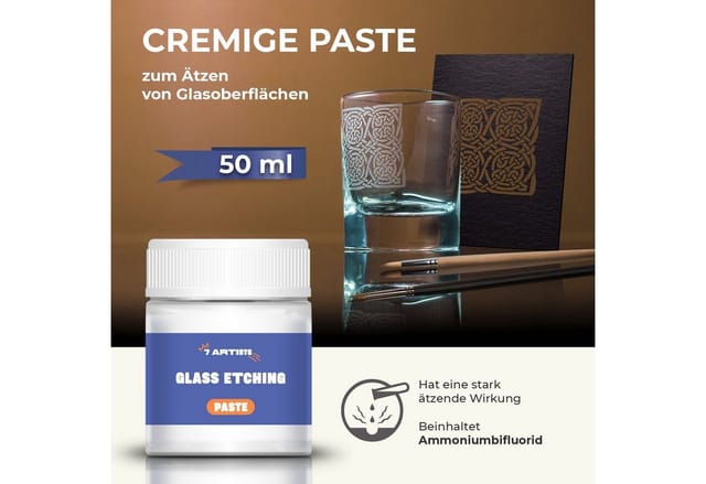 7 Artists Malpaste Glas Ätzpaste 50ml Glass Etching Paste auf Lösungsmittelbasis
