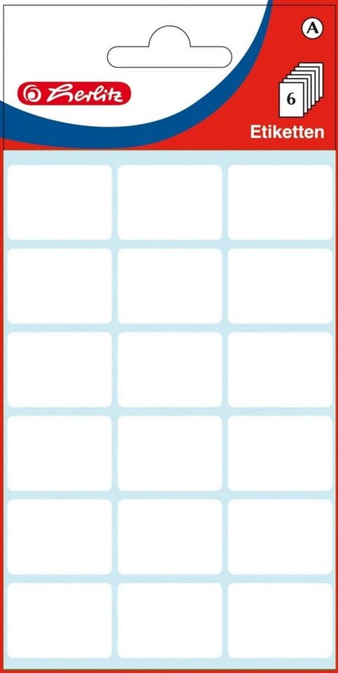 Herlitz Etiketten Büroetiketten 17x26mm weiß VE=108 Etiketten