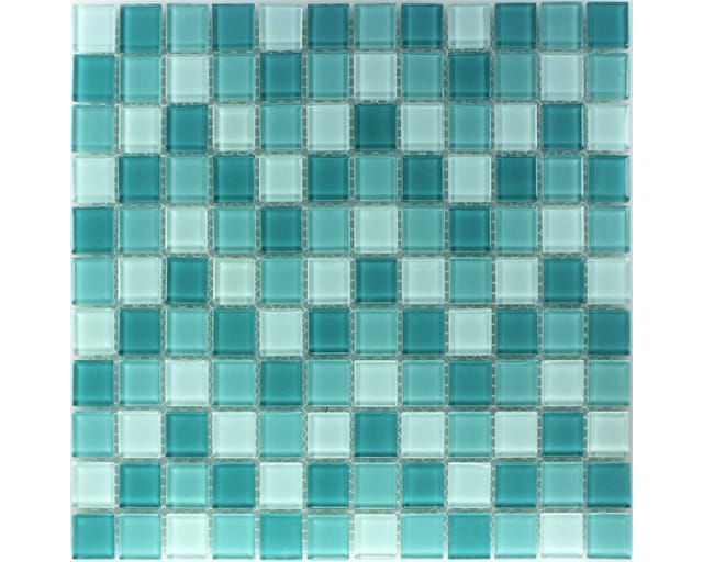 Mosafil Mosaikfliesen Glasmosaik Fliesen Venecia Türkis Grün, Glas 32.700x30.200, grün-türkis, Verlegefertig auf ein Netz geklebt - Frostsicher - Wasserfest
