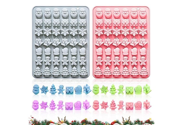 LuxusKollektion Silikonform Silikonform Weihnachten Lebkuchenmann Weihnachtsmann Glöckchen, (2-tlg)
