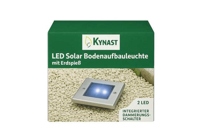 Kynast Garden LED Solarleuchte Solar Bodenleuchte eckig 12x12cm mit Erdspieß & IP44, Kaltweiß