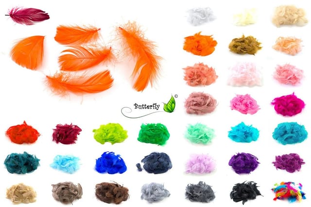 Creativery Bastelnaturmaterial, 5g Gänsefedern ca. 7-12cm