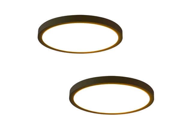 ZMH LED Deckenleuchte Modernes rundes LED-Licht für Wohnzimmer, Schlafzimmer, Flur und Küche, LED fest integriert, Warmweiß, 18W, 3000K, warmweiß, 23×23×2,4cm, kompakt