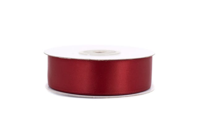 Creativery Satinband, Doppelseitiges Satinband 25mm x 20m Rolle Bordeaux