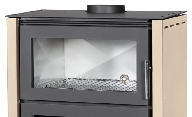 Victoria 05 Kaminofen Modena F ivory mit Backfach + ext. Zuluft - 11,5 kW, 11,53 kW