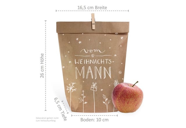 Eine der Guten Verlag Geschenkpapier 24 Weihnachtstüten - vom Weihnachtsmann - mit 24 Miniklammern